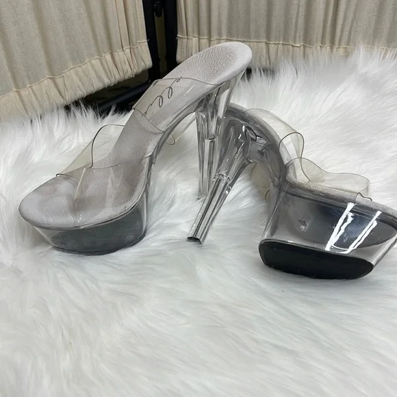 ❗️SOLD❗️ELLIE- CLEAR DANCER OR STRIPPER STILETTOS SIZE 7 - Picture 5 of 8